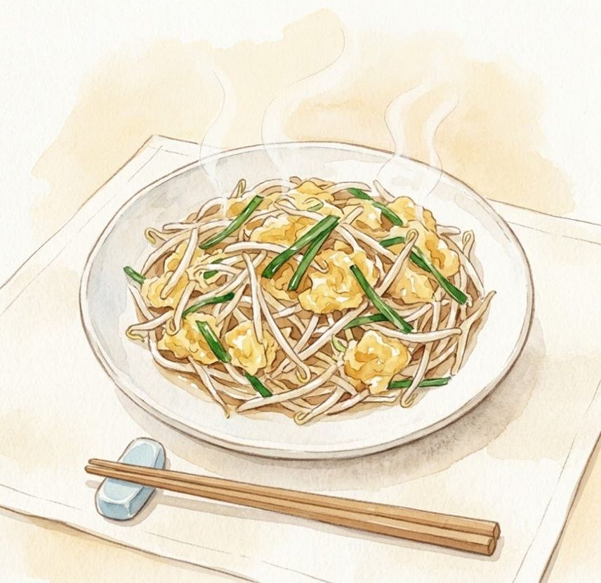 もやし卵炒めの完成イメージ