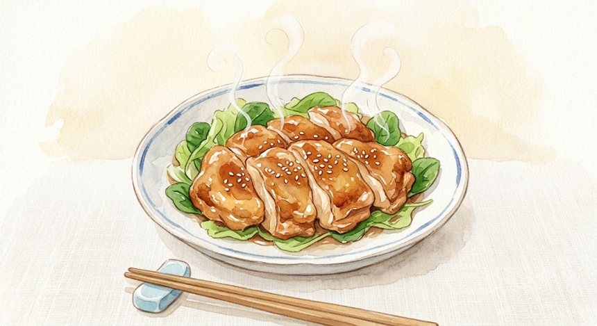 鶏むねの照り焼きの完成イメージ