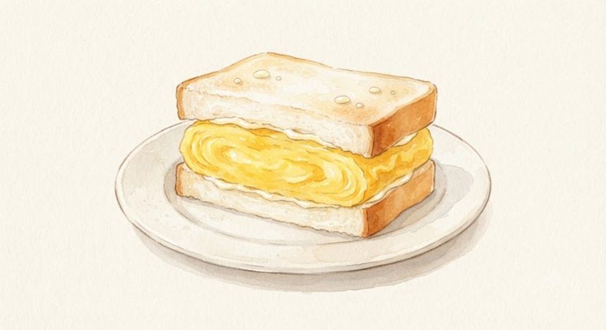 厚焼き卵サンドの完成イメージ