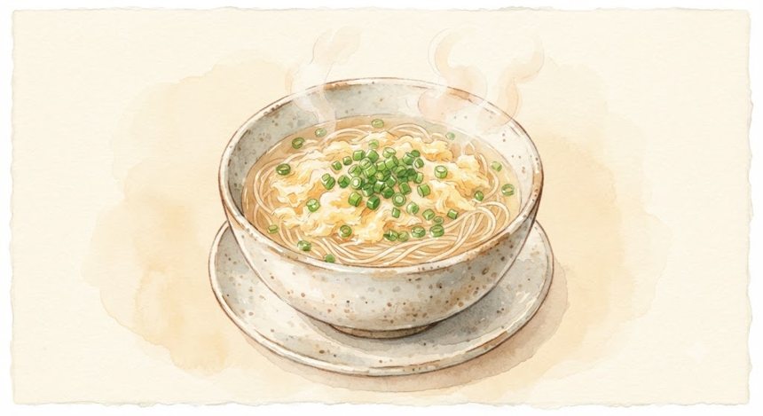鶏だしにゅうめんの完成イメージ