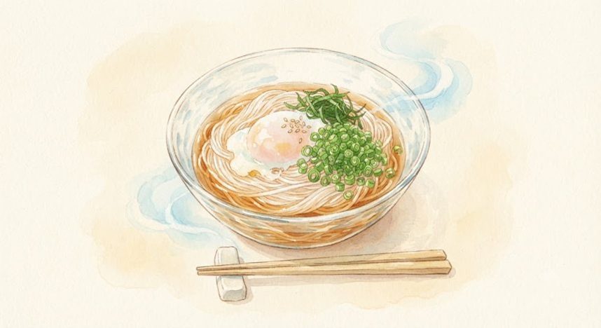 温玉ぶっかけそうめんの完成イメージ